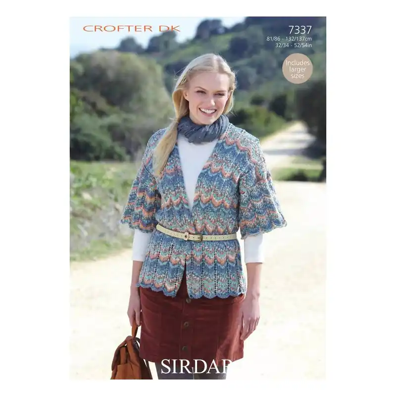Discount Sirdar Crofter DK Kimono Digital Pattern 7337