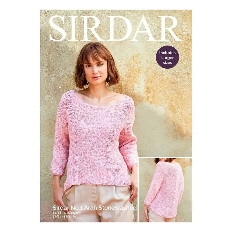 Sirdar No.1 Aran Stonewashed Top Digital Pattern 8269 Bargain