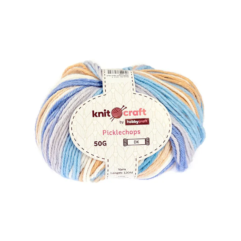 Knitcraft Blue Multi Picklechops DK Yarn 50g Flash Sale