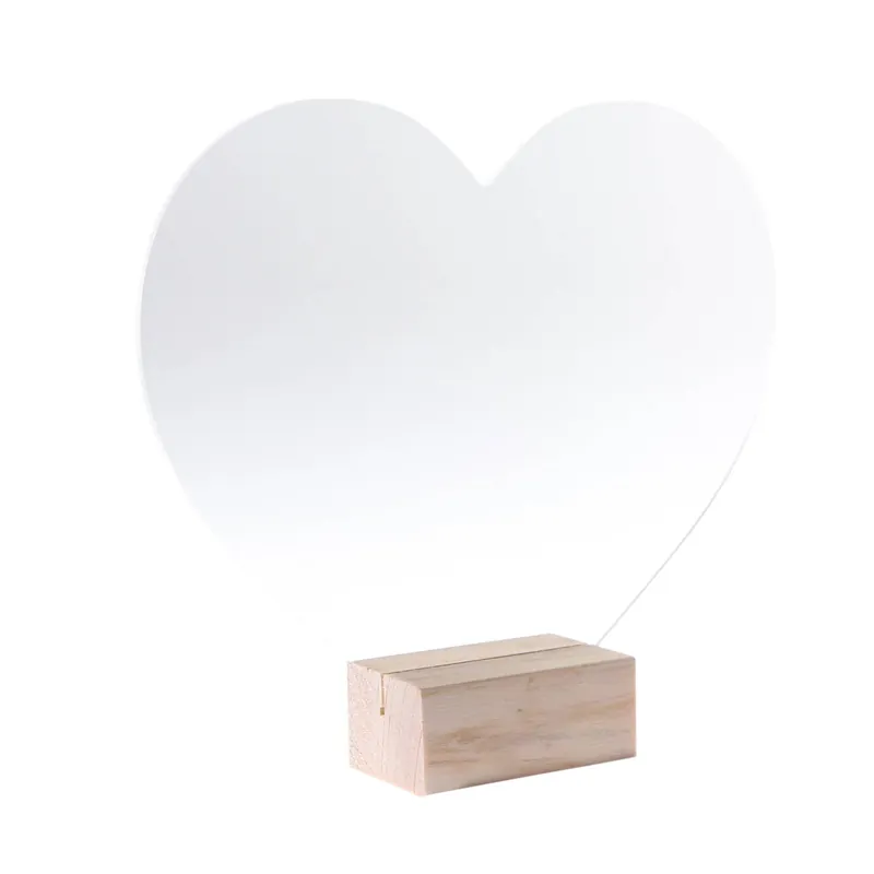 Clear Heart Acrylic Table Sign 18cm Last Chance