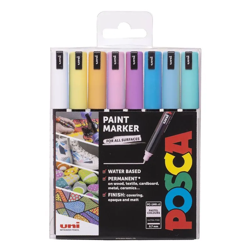 Uni-ball Pastel Posca PC-1MR Marker Pens 8 Pack Shop Now