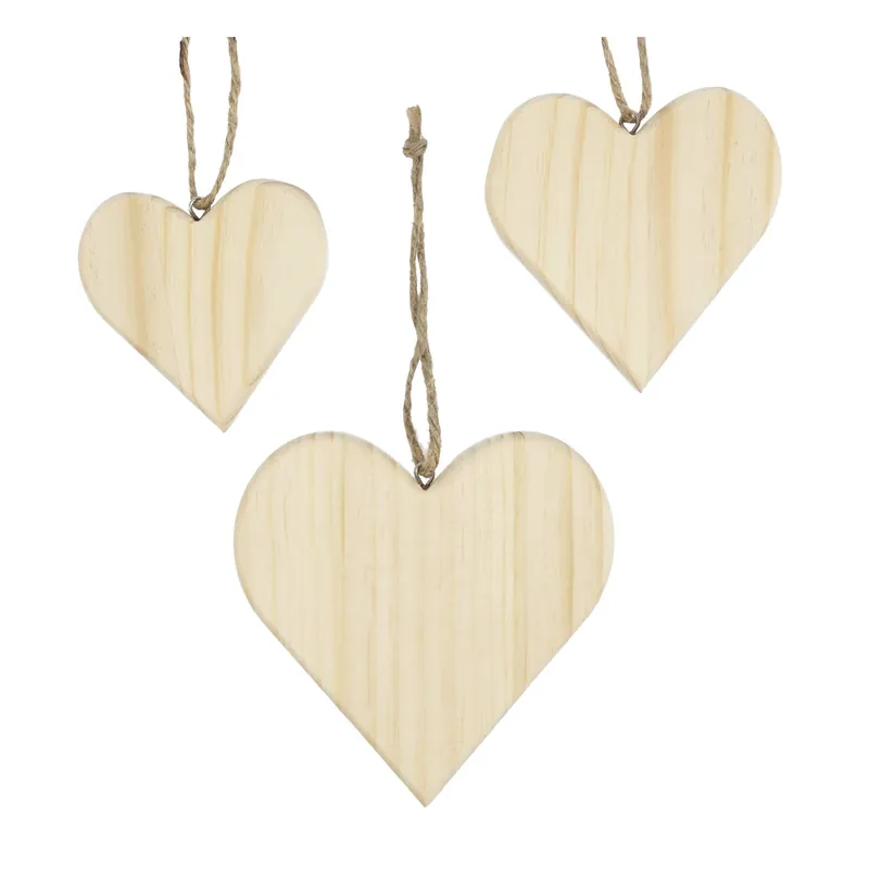 Hanging Wooden Hearts 3 Pack Limited Time