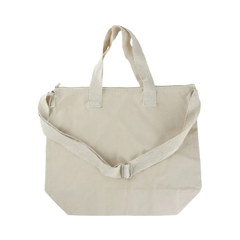 Natural Canvas Bag with Zip 39cm x 45cm In Demand