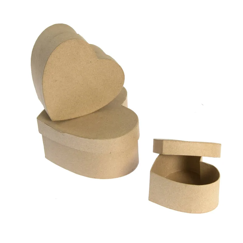 Original Mache Heart Nesting Boxes 3 Pack
