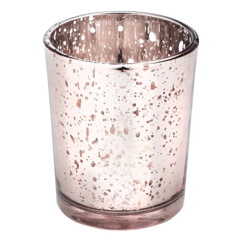Rose Gold Glass Candle Holder 6cm Instant Buy