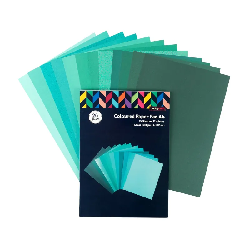 Aqua Coloured Paper Pad A4 24 Pack Brand New