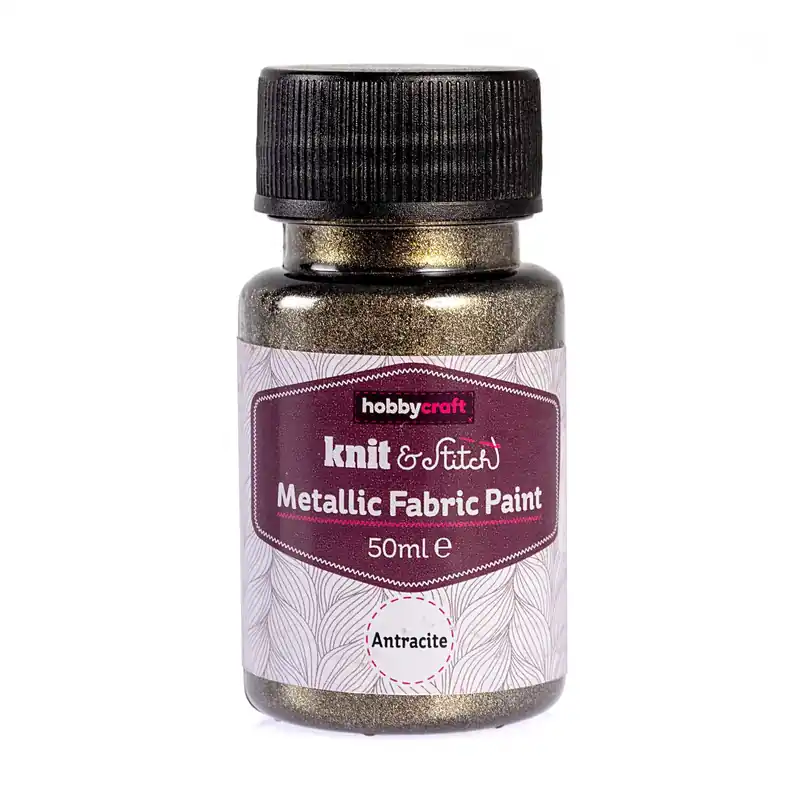 Anthracite Metallic Fabric Paint 50ml Save Now