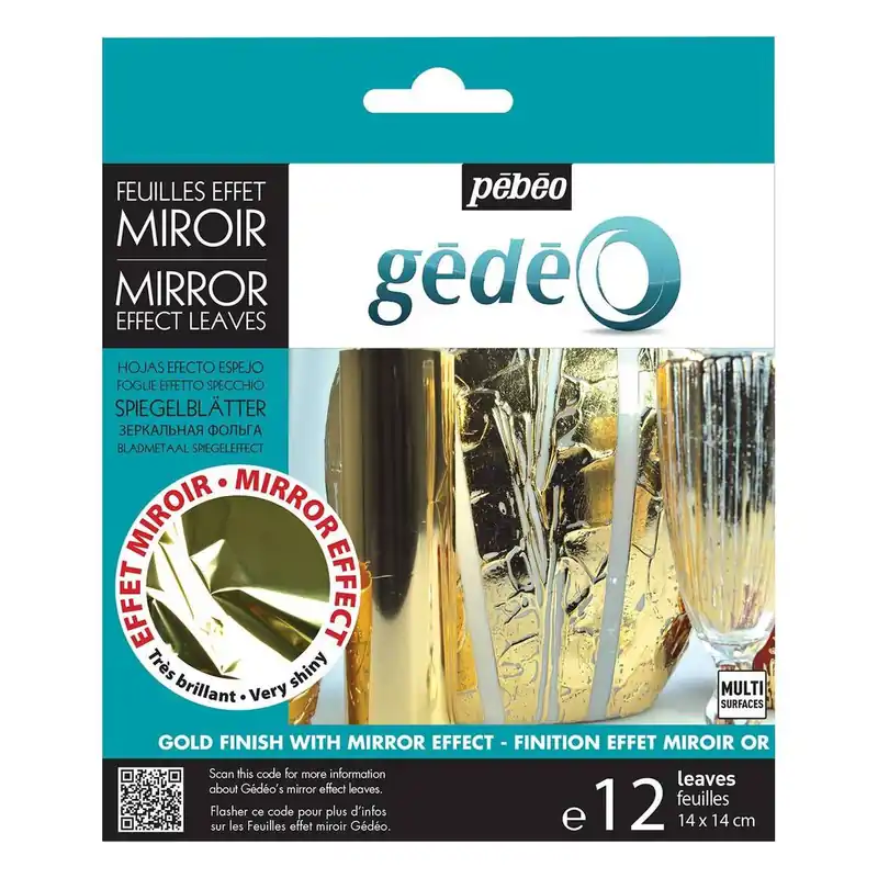 Pebeo Gold Mirror Effect Leaves 12 Sheets Clearance