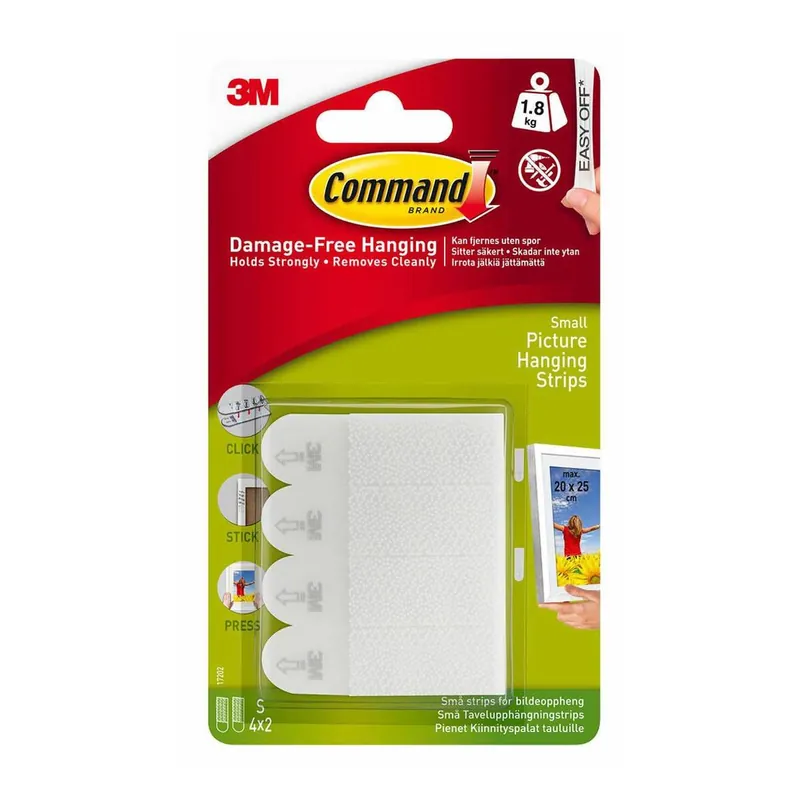 Command Small Picture Hanging Strips 4 Pieces Free Delivery