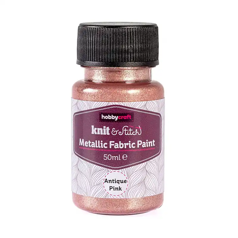 Antique Pink Metallic Fabric Paint 50ml Today Only