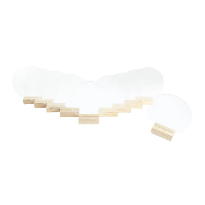 Price Cut Clear Acrylic Round Table Signs 10 Pack