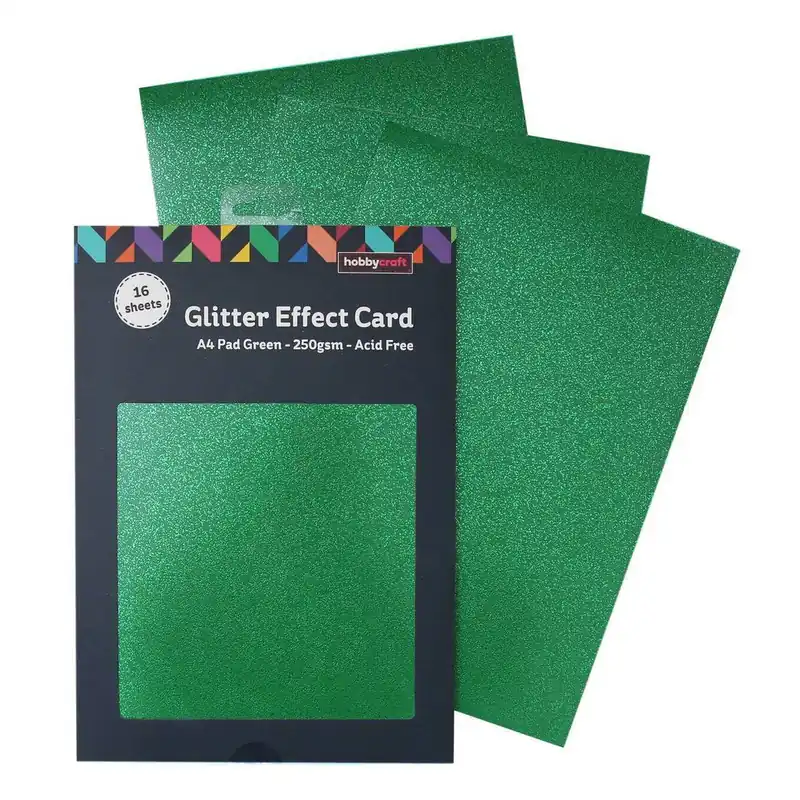 Green Glitter Effect Card A4 16 Sheets In Demand