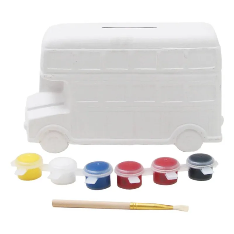 Paint Your Own Bus Money Box Fresh Stock