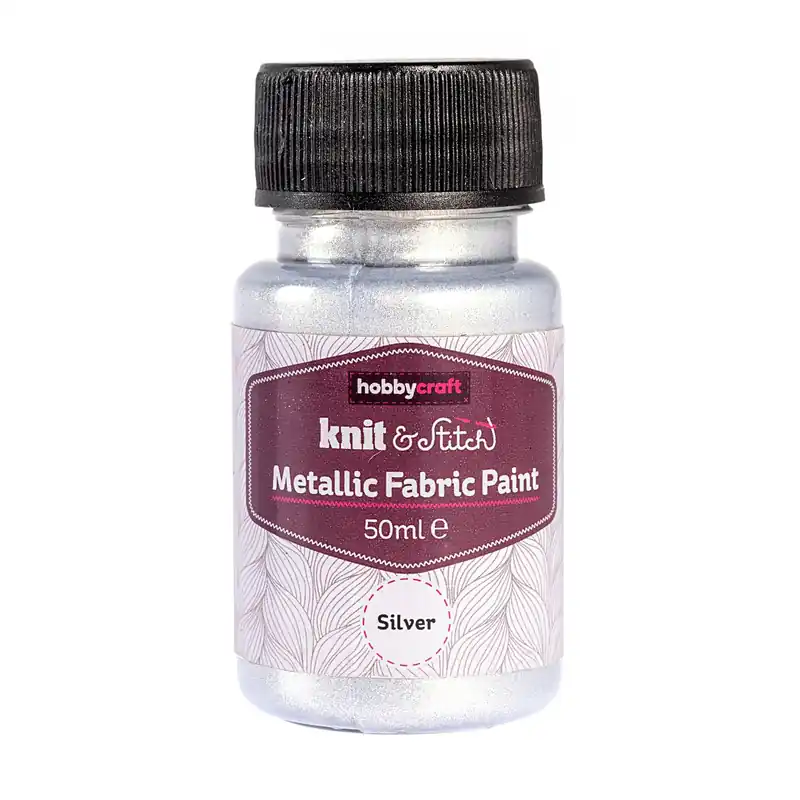 Buy Today Silver Metallic Fabric Paint 50ml