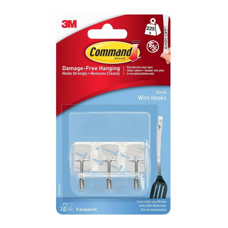 Command Small Clear Utensil Hooks 3 Pack New Release