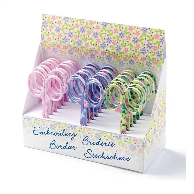 Free Delivery Assorted Pastel Floral Embroidery Scissors 9.5cm