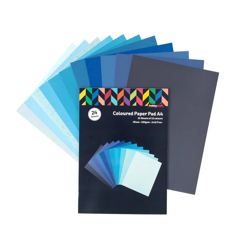 High Quality Blue Coloured Paper Pad A4 24 Pack