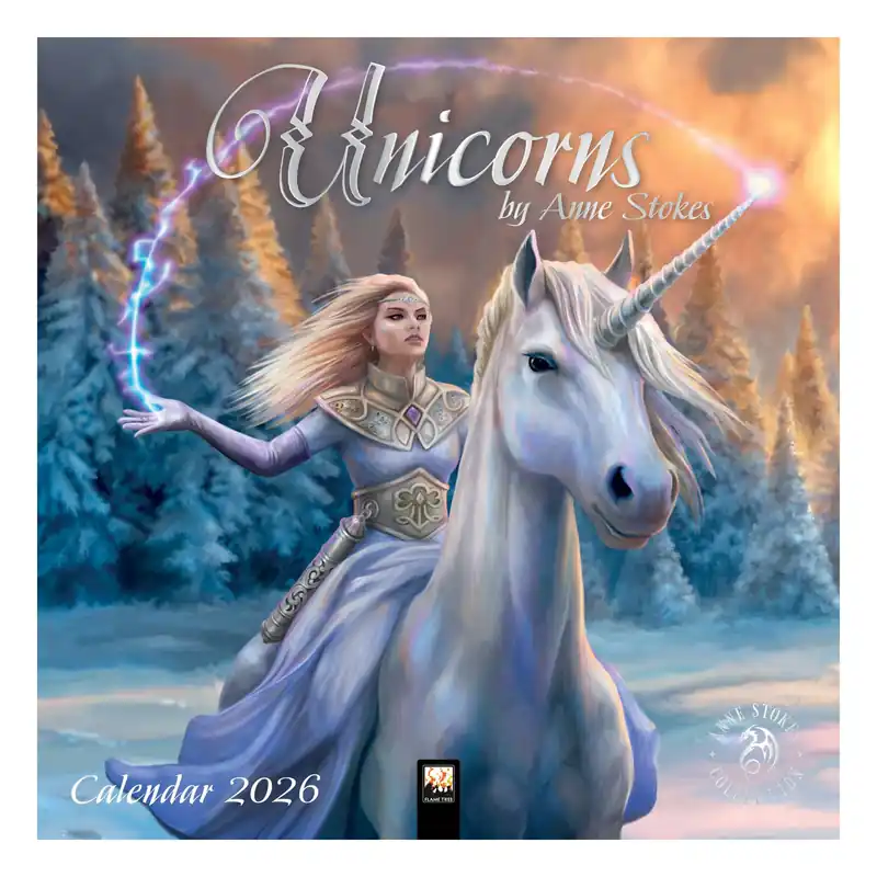 Genuine Anne Stokes Unicorns Wall Calendar 2026