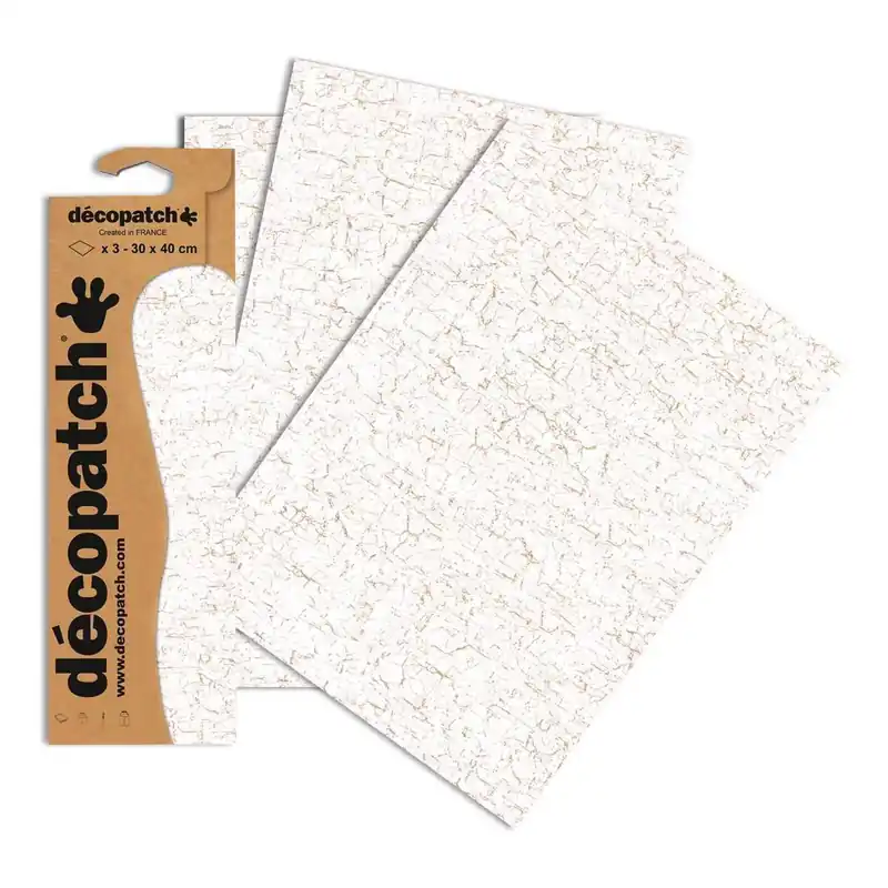 One Day Deal Decopatch Gold and White Crackle Paper 3 Sheets