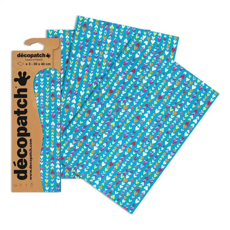 Hot Deal Decopatch Folk Heart Chains Paper 3 Sheets