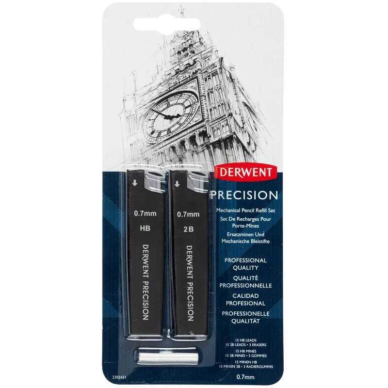 Limited Edition Derwent Precision Mechanical Pencil 0.7mm Refill Set
