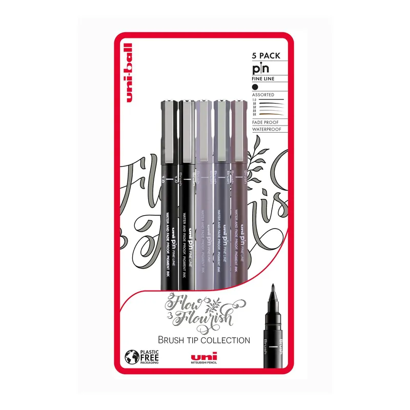 Uni-ball PIN Flow and Flourish Fineliners 5 Pack Direct From Factory