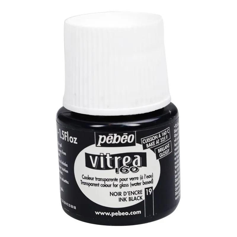 Handmade Pebeo Black Ink Vitrea 160 Paint 45ml