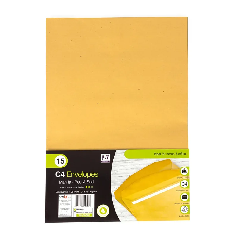 C4 Manilla Envelopes 15 Pack Original