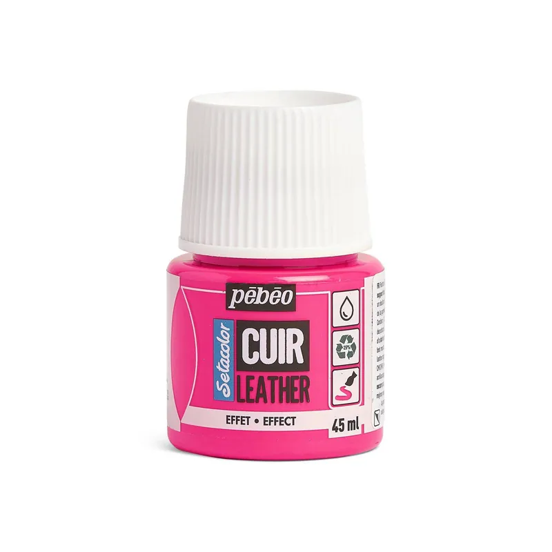 Pebeo Setacolor Fluorescent Pink Leather Paint 45ml Express Delivery