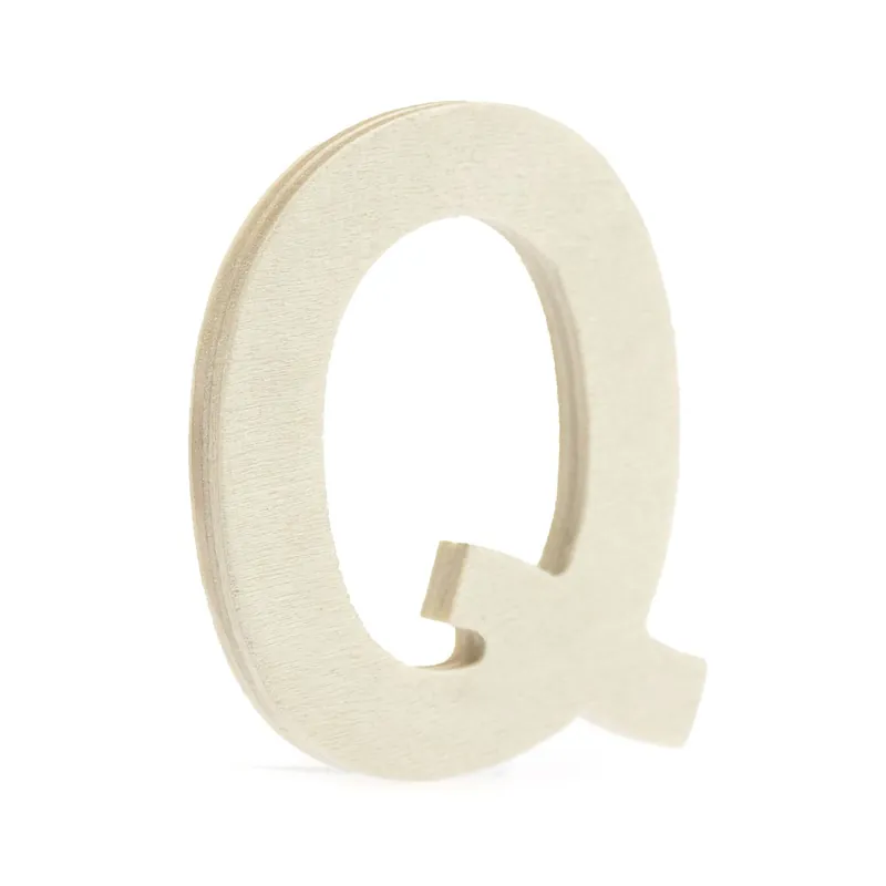 Authentic Small Wooden Letter Q 6.5cm