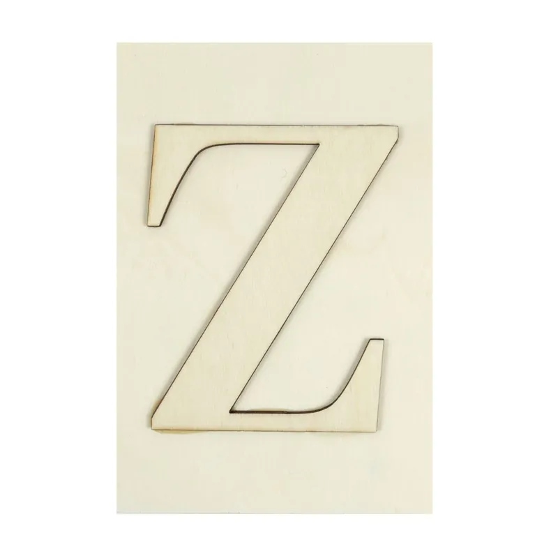 Original Wooden Letter Z Plaque 10cm x 15cm