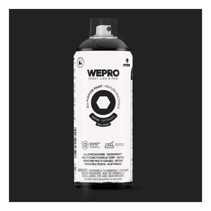 MTN WEPRO Cosmos Black Satin All-Purpose Paint 400ml Reduced Price