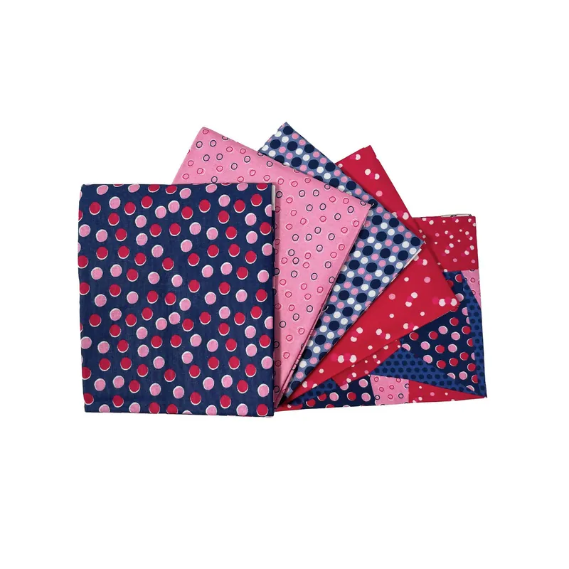 Next Day Delivery Berry Dotty Cotton Fat Quarters 5 Pack