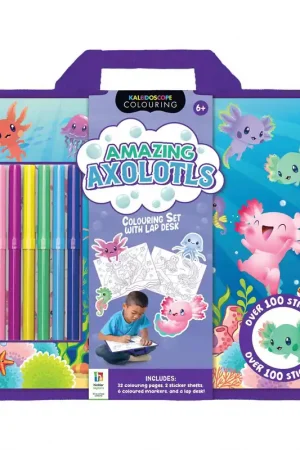 Affordable Amazing Axolotls Colour and Activity Set with Lap Desk