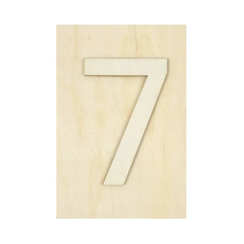 Buy Online Wooden Number 7 Plaque 10cm x 15cm