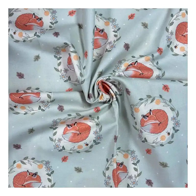 Instant Buy Bramble & Bumble Sleepy Fox Cotton Fabric by the Metre