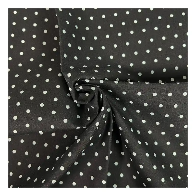 Affordable Black Simple Polka Polycotton Fabric by the Metre