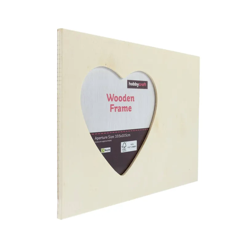 Wooden Heart Frame 21cm x 16cm Crafted