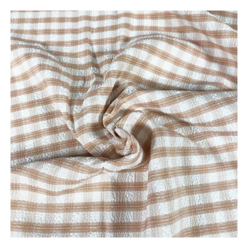 Today Only Cream Check Gingham Fabric by the Metre