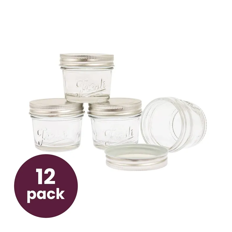 Trusted Brand Preserving Glass Jars 113ml 12 Pack Bundle