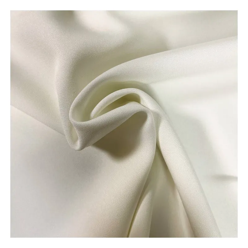 Budget Cream Polyester Bi-Stretch Fabric by the Metre
