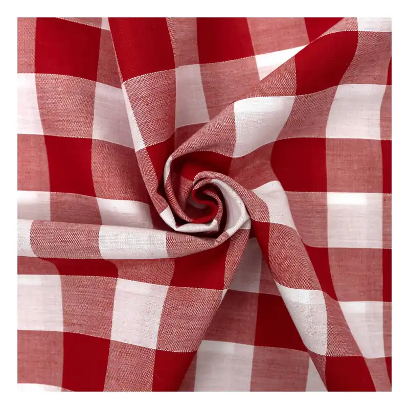 Red Check Gingham Fabric by the Metre Viral