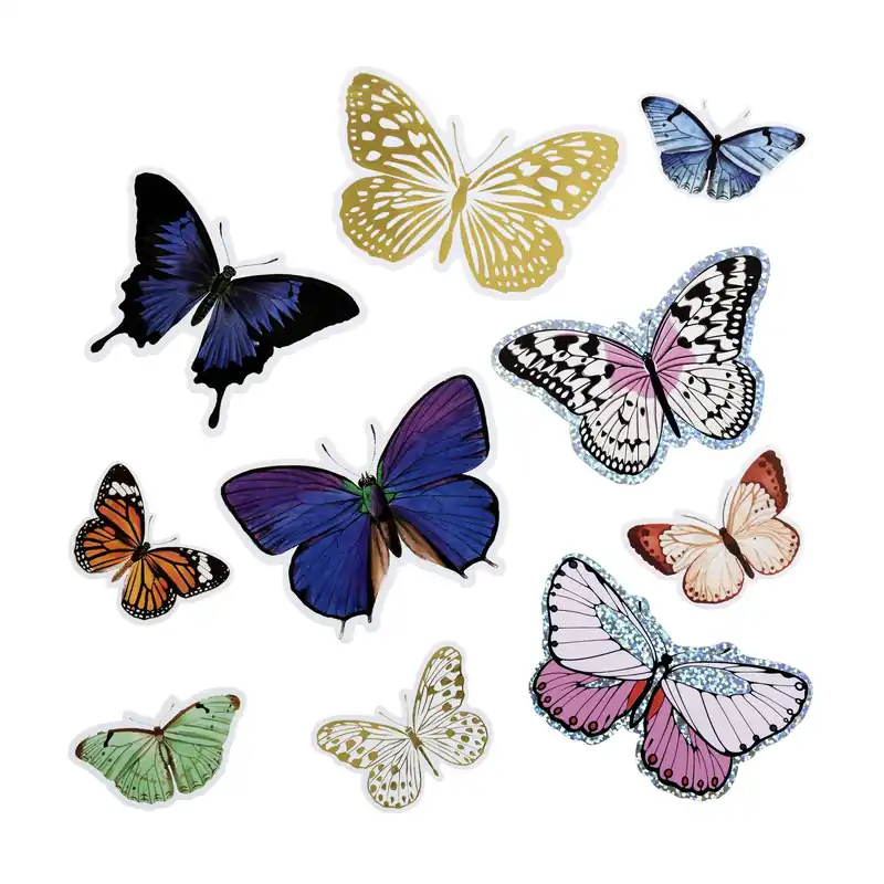Time-Limited Butterfly Vinyl Sticker Toppers 10 Pieces