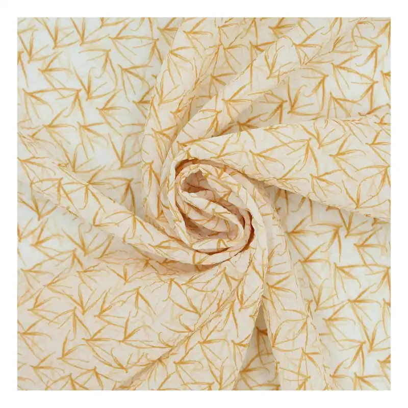 While Supplies Last Tan Bamboo Crinkle Print Fabric by the Metre