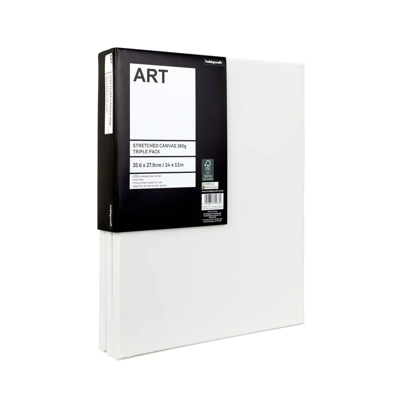 Authentic Stretched Canvas 35.6cm x 27.9cm 3 Pack