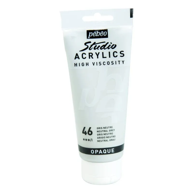 Pebeo Neutral Grey Studio Acrylic Paint 100ml Fresh Stock
