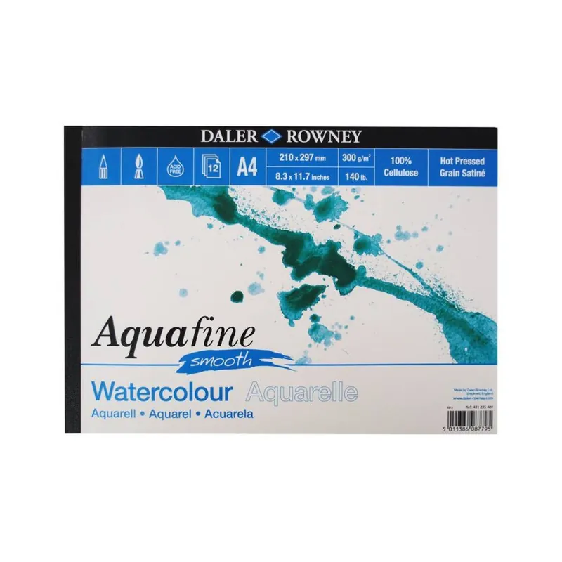 Price Cut Daler-Rowney Aquafine A4 Hot Pressed Watercolour Pad