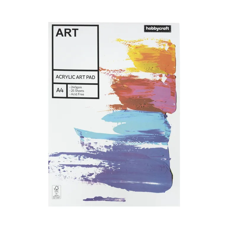 Acrylic Art Pad A4 25 Sheets Crafted