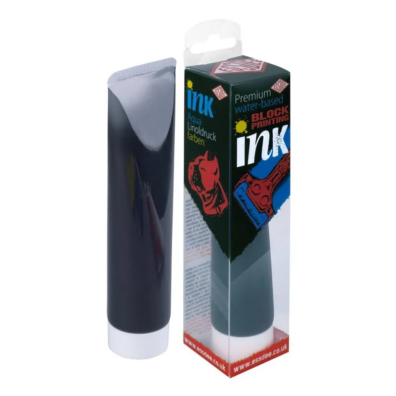Essdee Black Waterbased Block Printing Ink 100ml Time-Limited