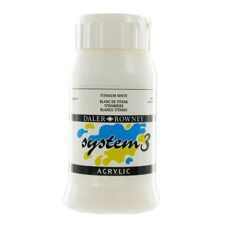 Daler-Rowney System 3 Titanium White Acrylic Paint 500ml Secure Checkout